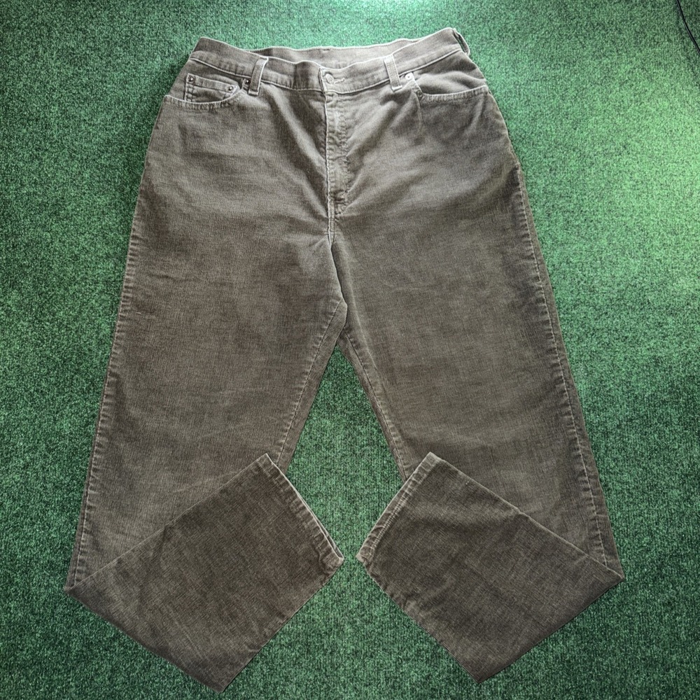 Vintage USA Made Levis 550 Corduroy Pants Women's Size 16w 31L Green Relax Fit